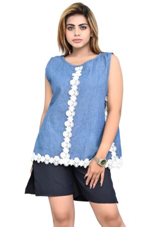 Flowery Lace denim Tunic